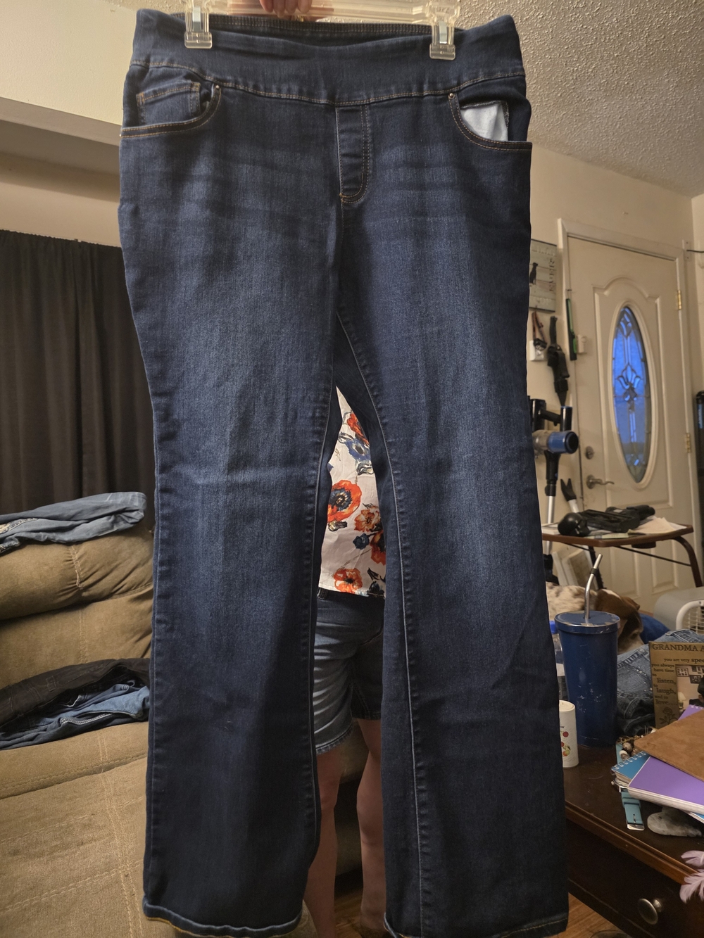 The Pioneer Woman Floral Embroidered Bootcut Jeans Size Large Dark Blue